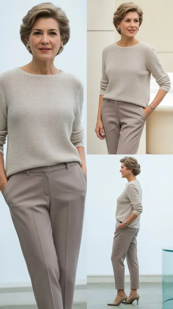 Lightweight Sweater with Ankle Pants