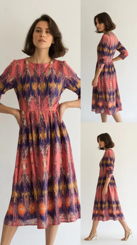  Bold Printed Midi Dress