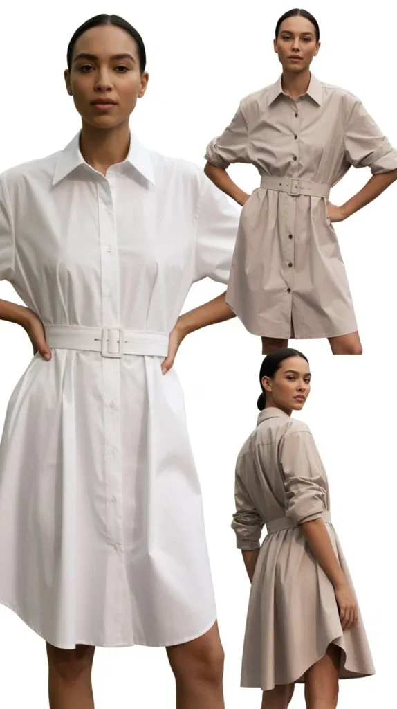  Belted Shirt Dress