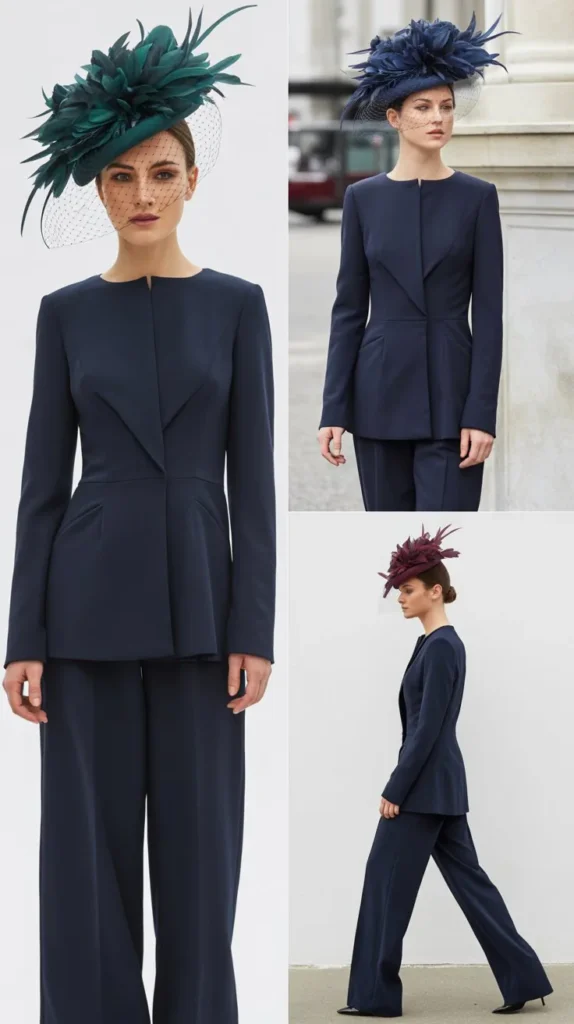 Tailored Jumpsuit with Bold Fascinator