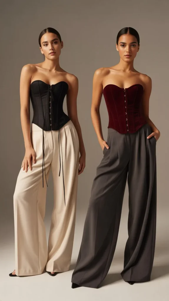 The Corset Top and Wide-Leg Pants Formula