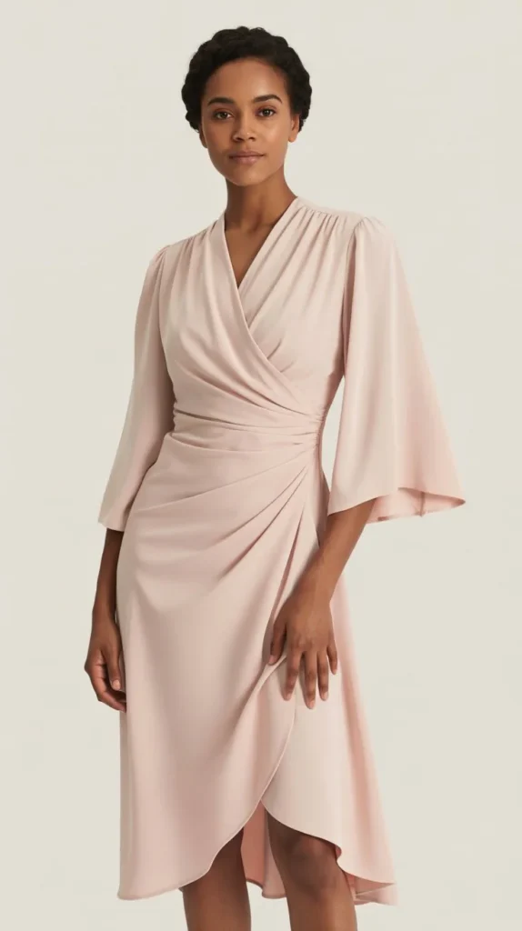 Soft Pink Wrap Dress