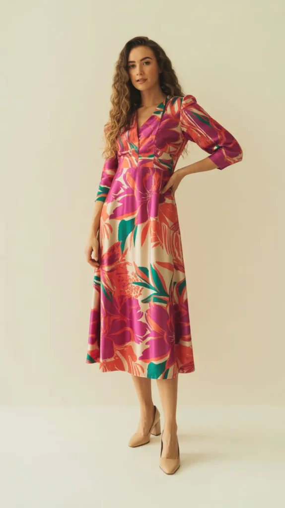  Bold Floral Midi Dress
