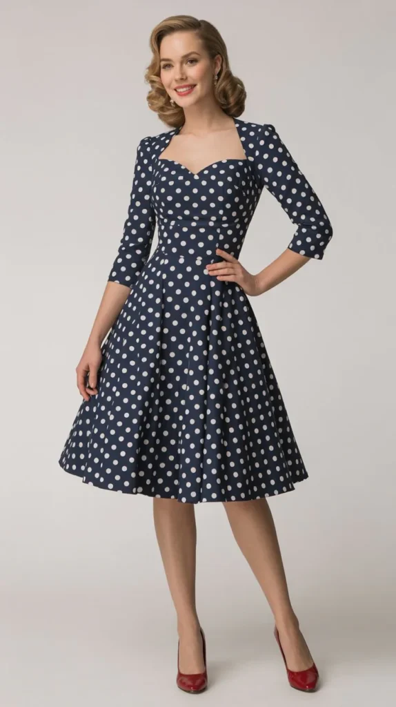  Vintage-Inspired Polka Dot Dress