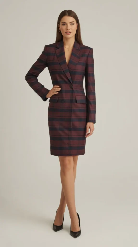 Plaid Blazer Dress
