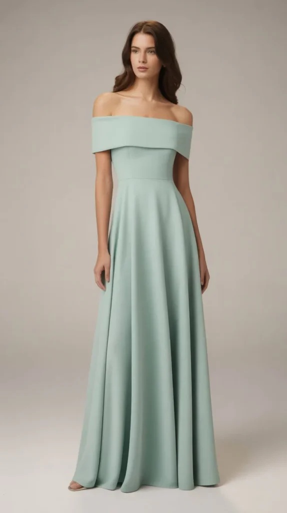 Off-Shoulder Dress in Derby Mint or Rose
