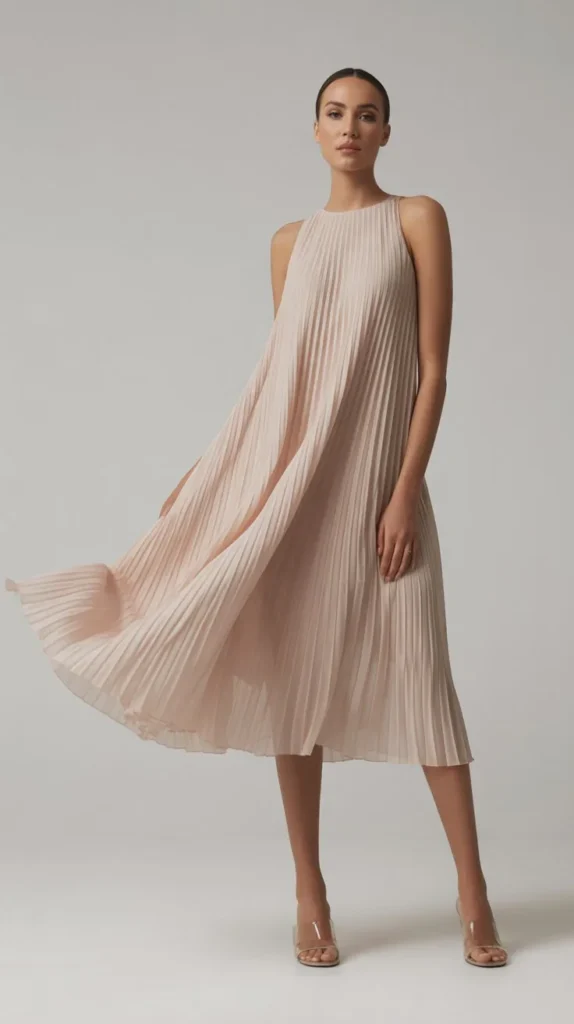 Elegant Pleated Chiffon Dress