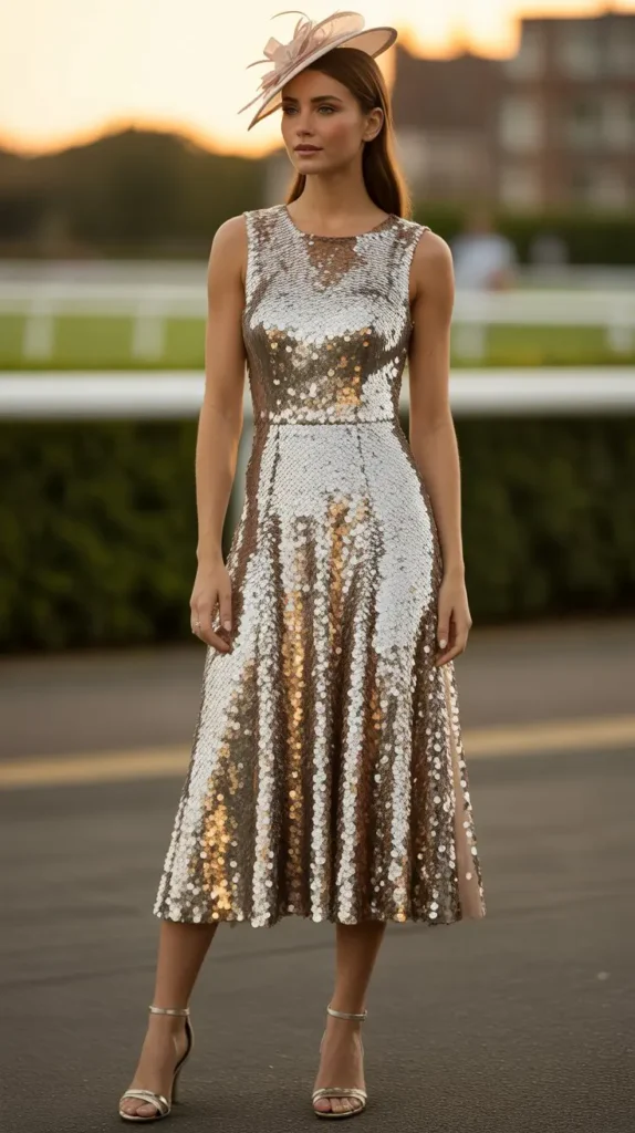 Sequin Midi Dress for Evening Derby Events