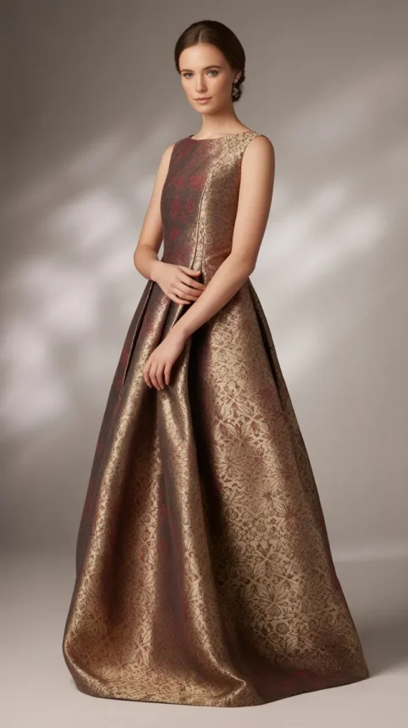 Brocade or Jacquard Dress