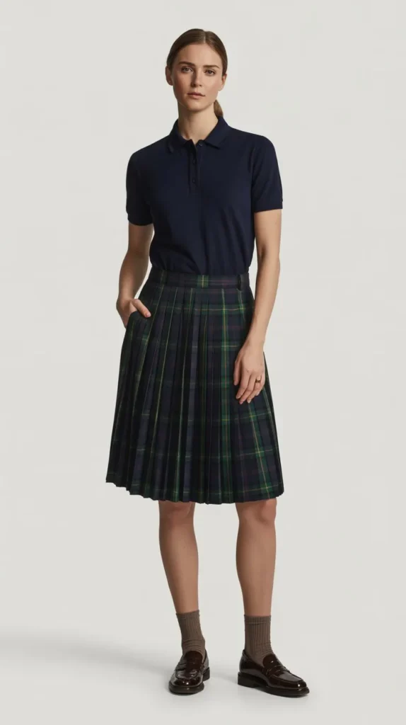 The Preppy Polo and Pleated Skirt