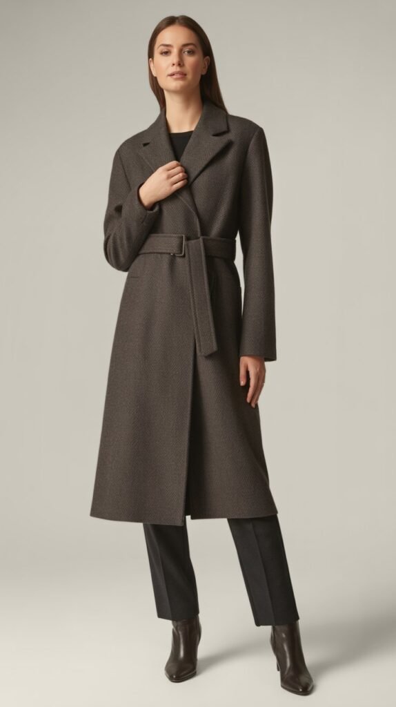 The Classic Wool Wrap Coat Ensemble