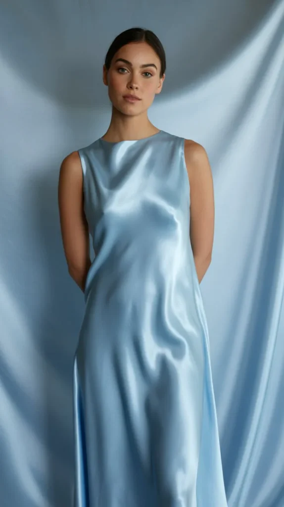 Light Blue Satin Dress
