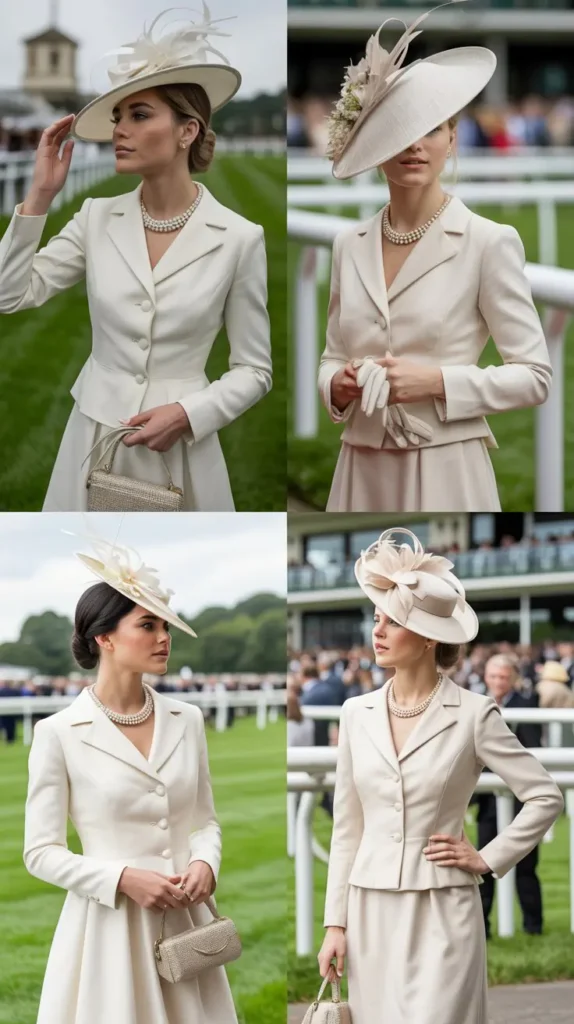 Pearl and Ivory Two-Piece Skirt Suit