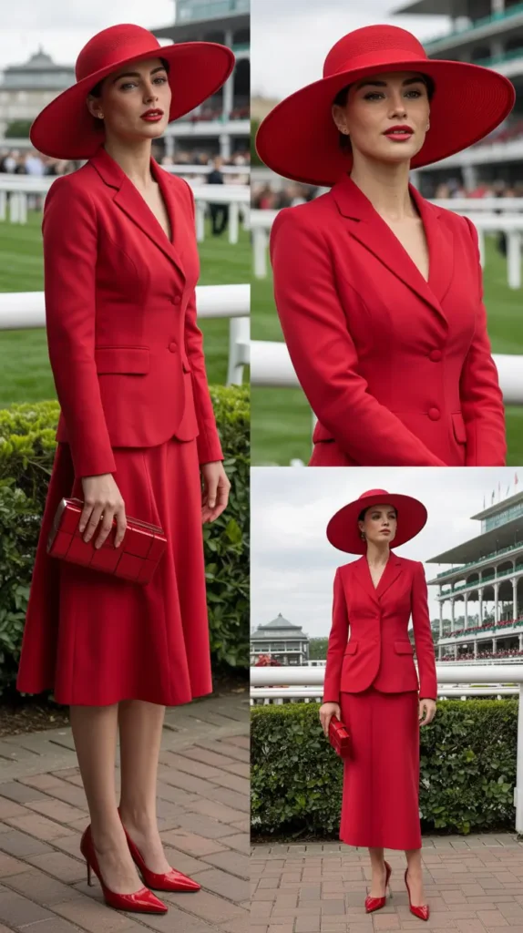 Monochromatic Red Power Look