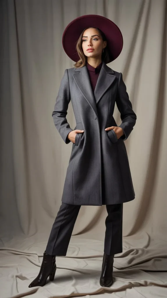 Statement Hat with Tailored Coat