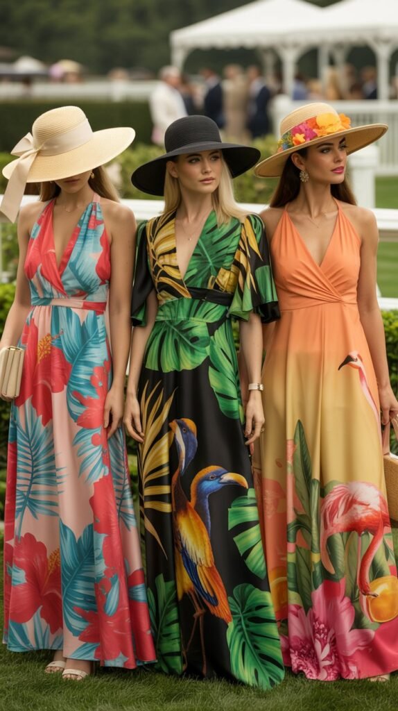 Tropical Print Maxi Dress