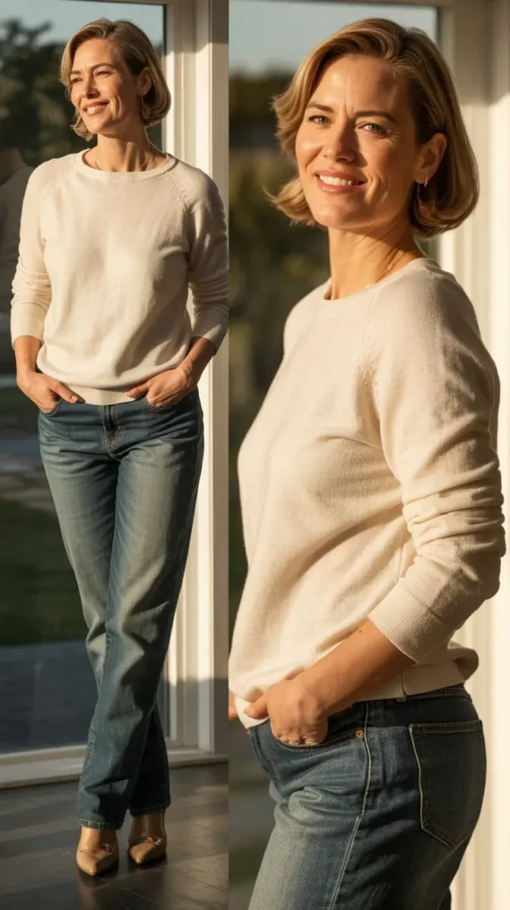 Lightweight Sweater with Jeans