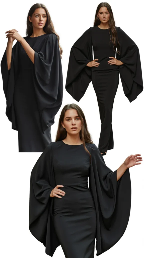 Black Dress with Dramatic Sleeves