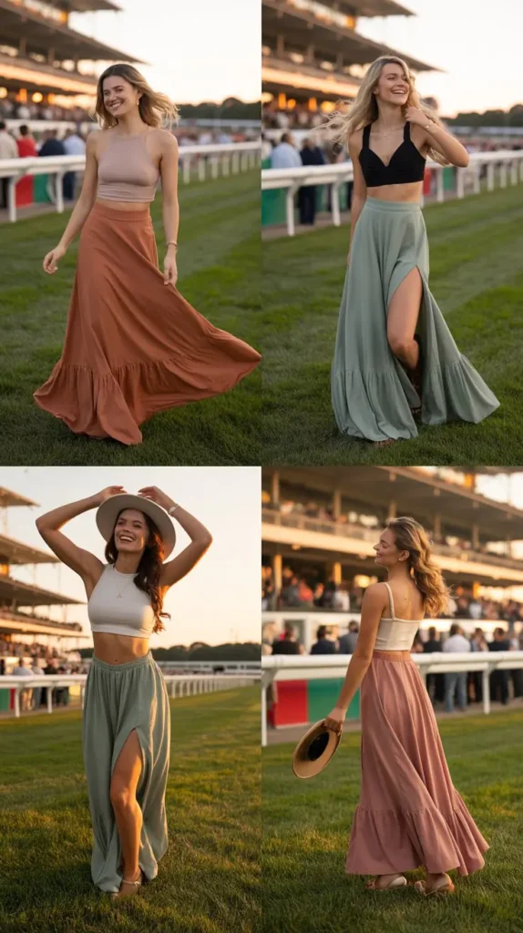 Flowy Boho Skirt with a Fitted Top