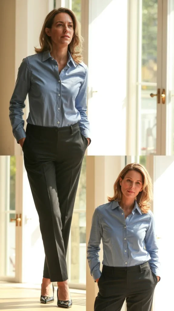 Chambray Shirt with Black Pants