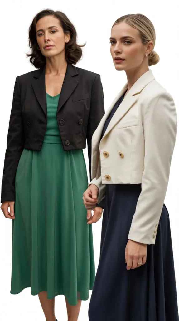 Cropped Jacket with Midi Dress