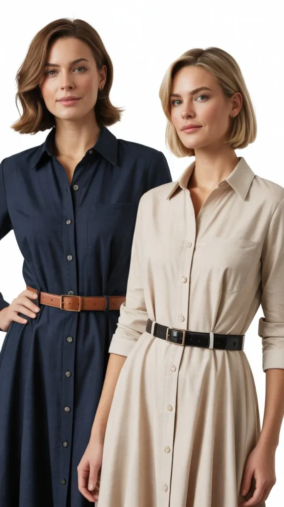 Button-Down Dress with Belt