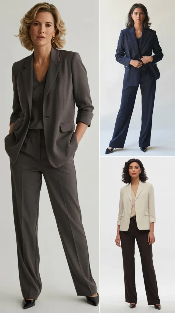 Lightweight Blazer with Straight-Leg Trousers