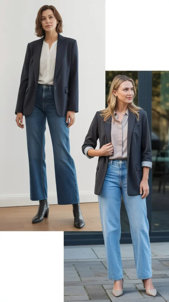 Blazer with Straight-Leg Jeans