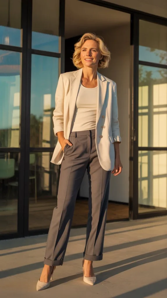 Lightweight Blazer with Tailored Trousers