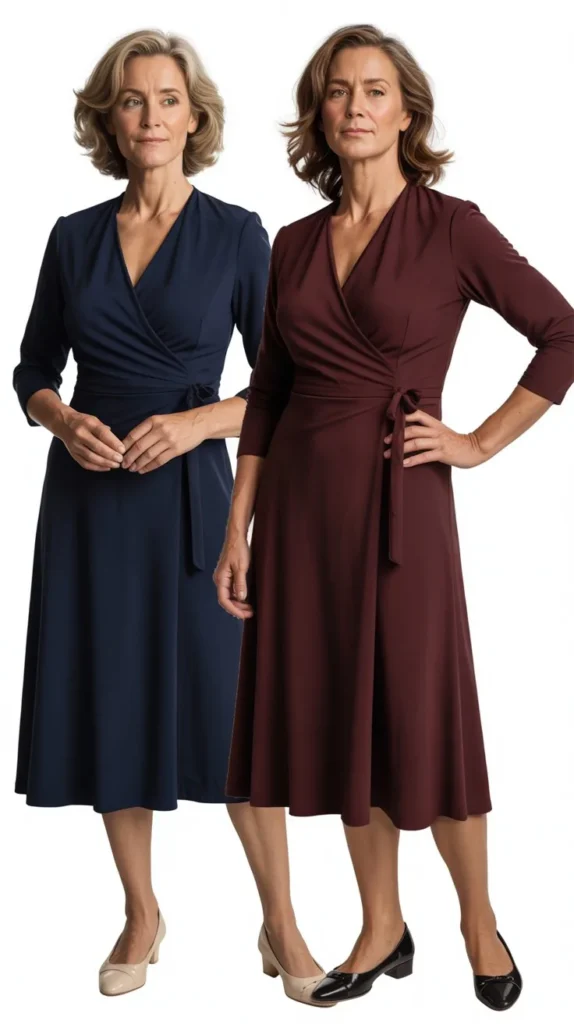 Wrap Dress with Ballet Flats