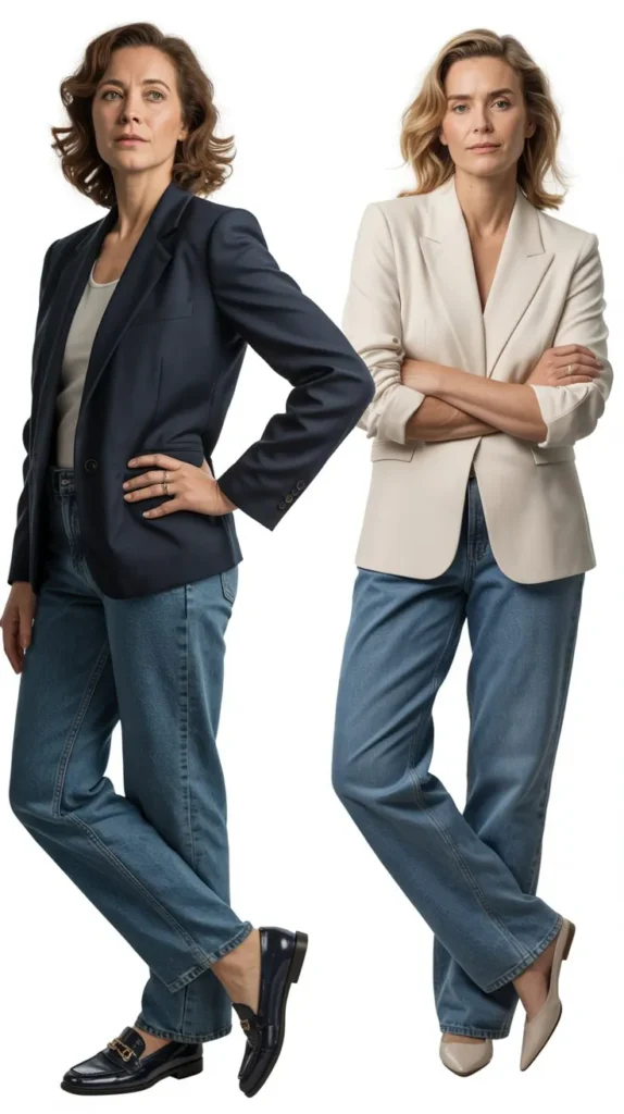 Blazer with Relaxed Jeans