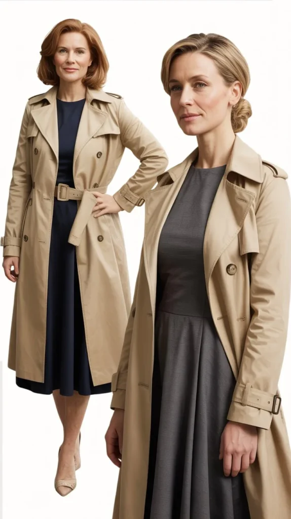 Trench Coat with Simple Dress