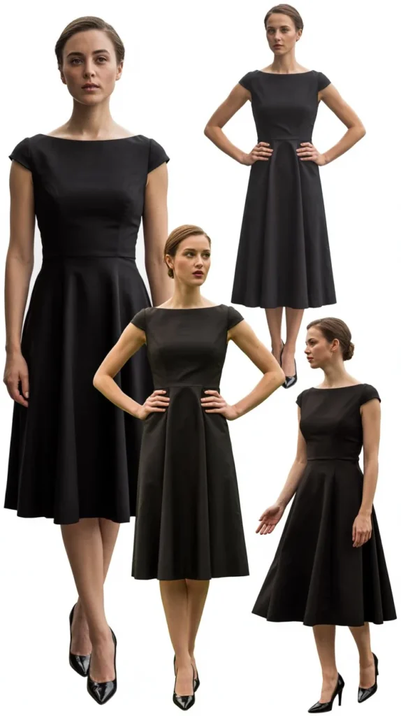 Black Tea-Length Dress