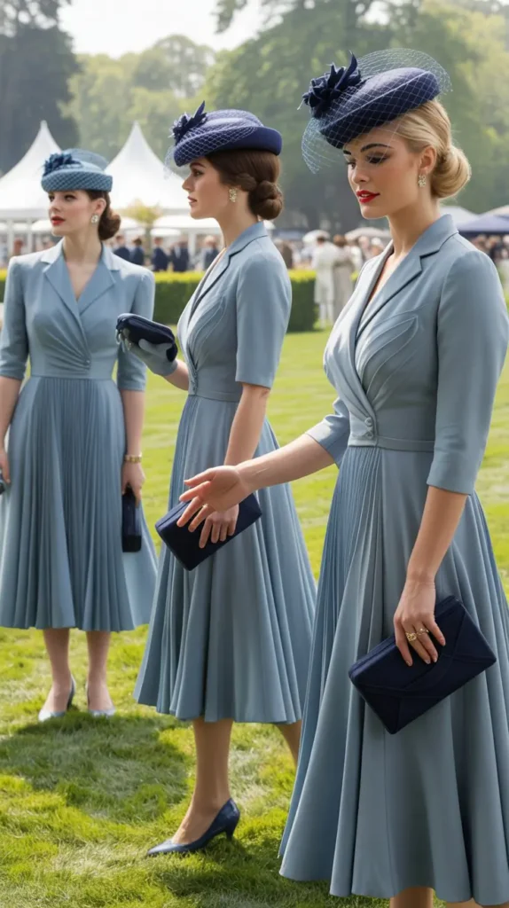 Dusty Blue Vintage-Inspired Dress