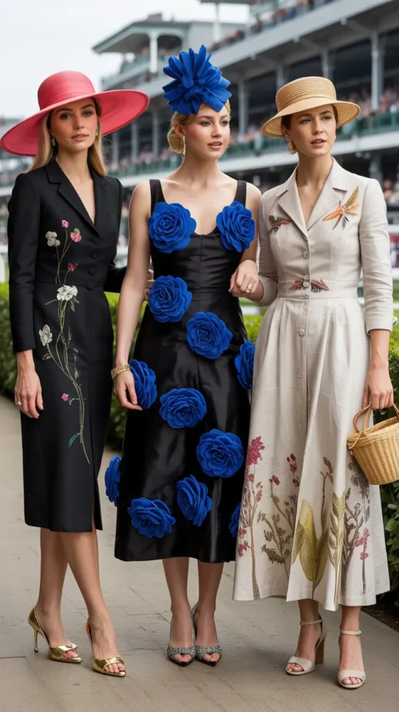  Black Dresses with Floral Accents — Dark Drama Meets Derby
