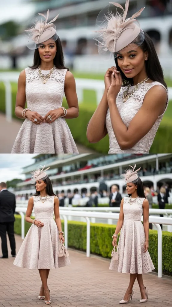 Elegant Lace Fit-and-Flare Dress