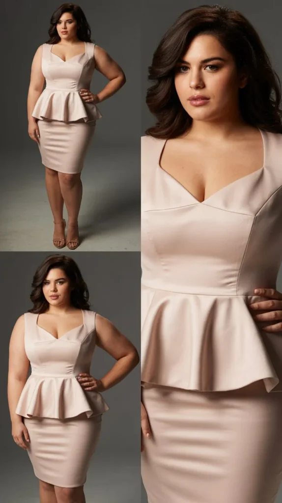 Peplum Dress with Structured Bodice