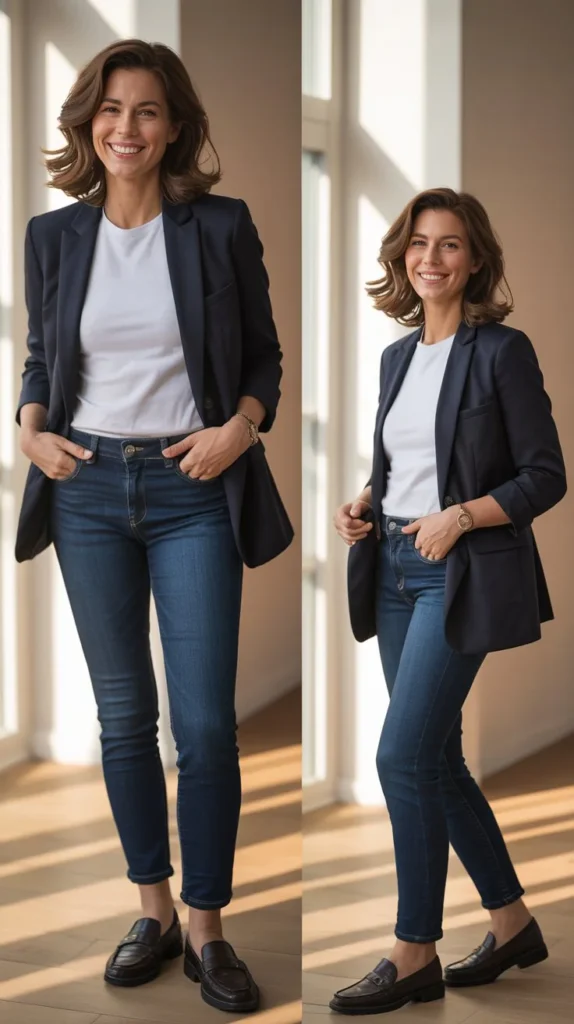 Casual Blazer with T-Shirt and Jeans