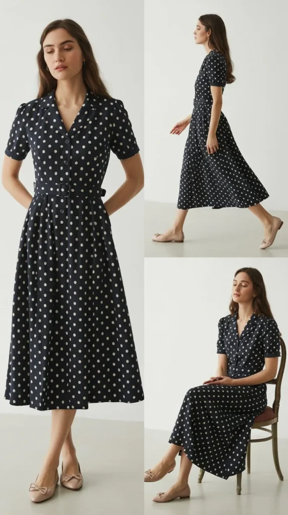 Polka Dot Dress with Flats