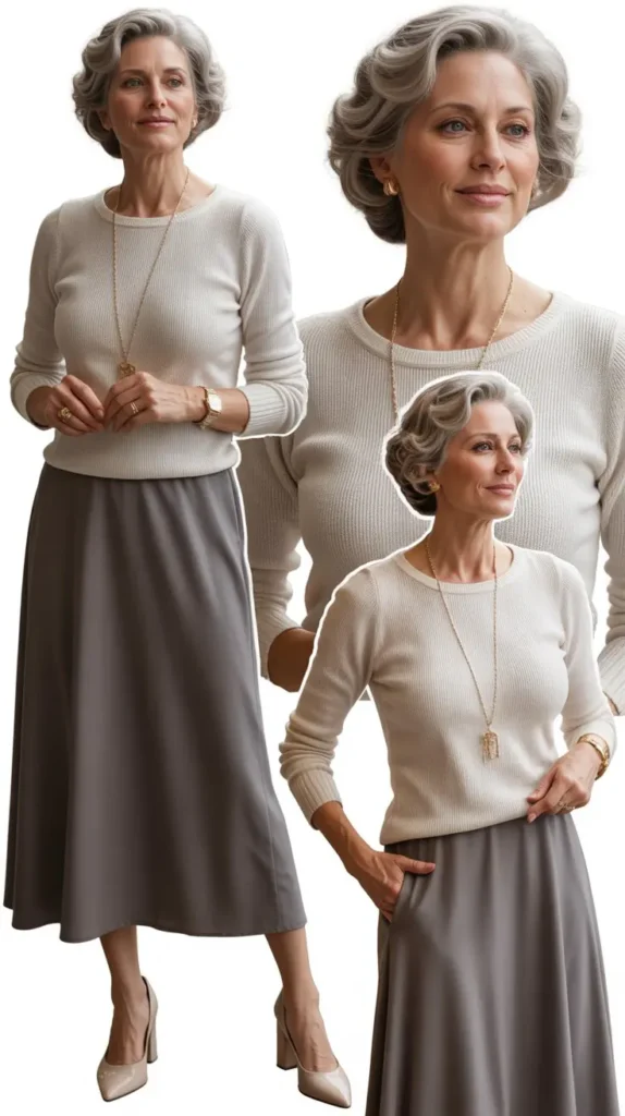 Knit Top with Midi Skirt