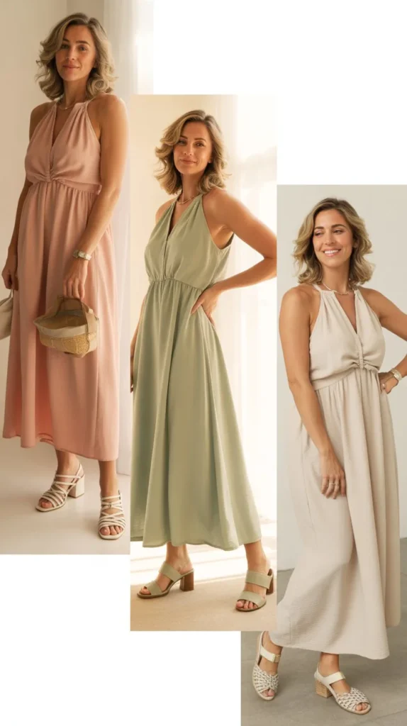 Spring Maxi Dress with Sandals