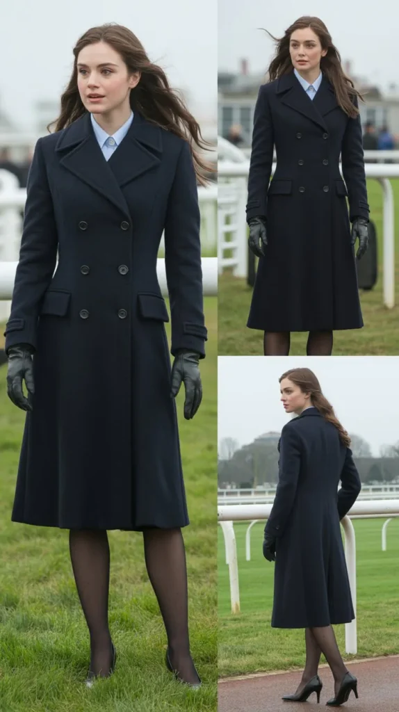 Double-Breasted Coat with Gloves