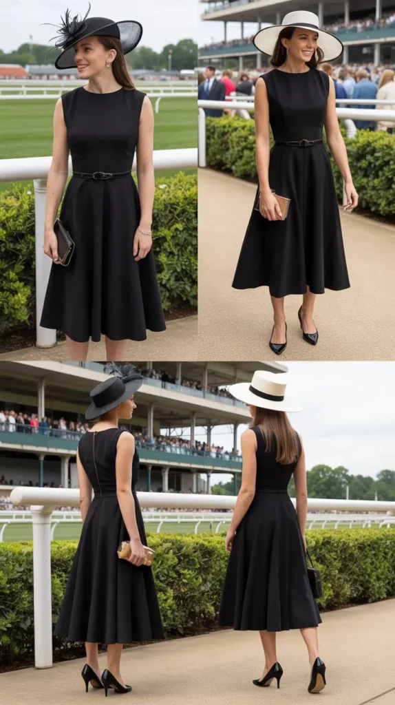 The Classic Black A-Line Midi Dress