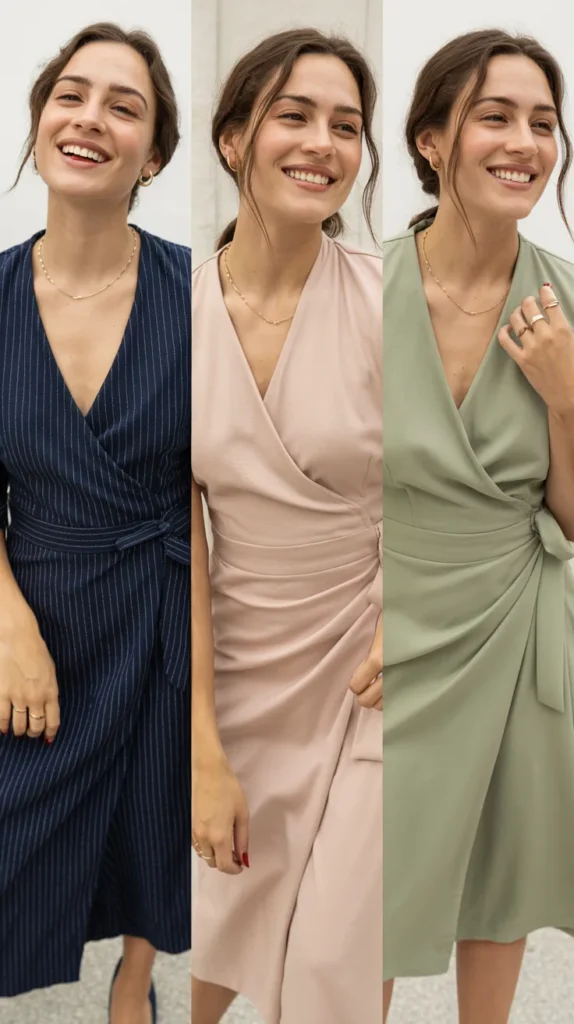 Wrap Dress with Minimal Accessories