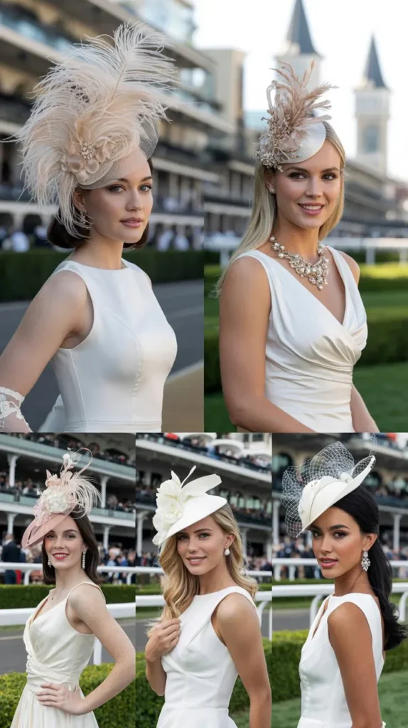 The Classic White Dress with Fascinator