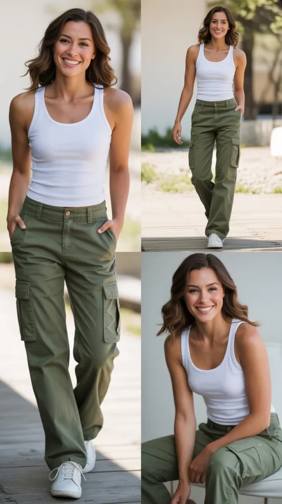 Cargo Pants with Tank Top