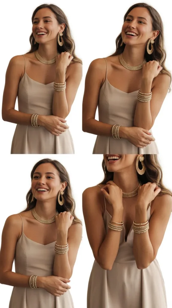 Statement Accessories with Simple Dress