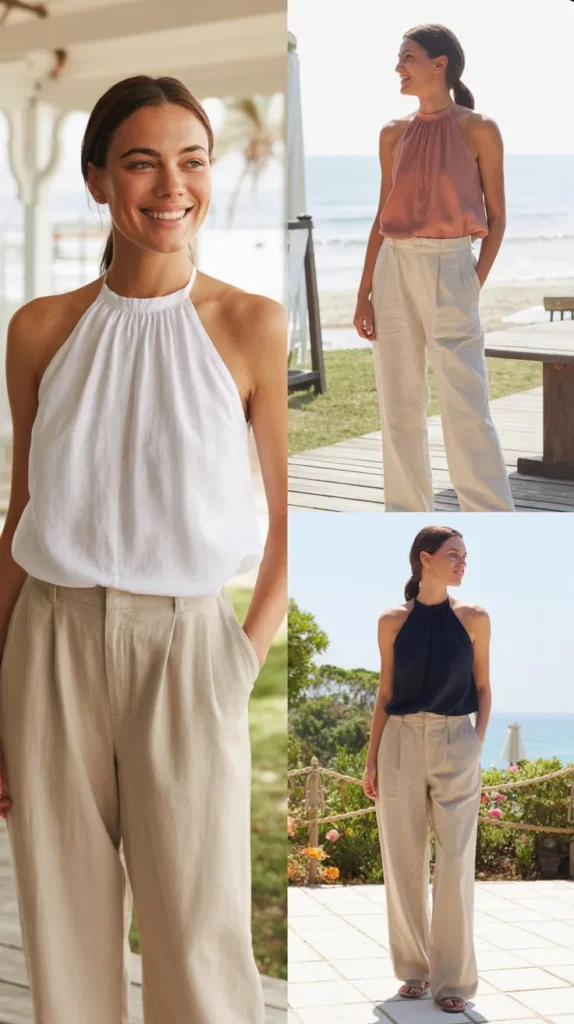 Halter Top with Relaxed Trousers