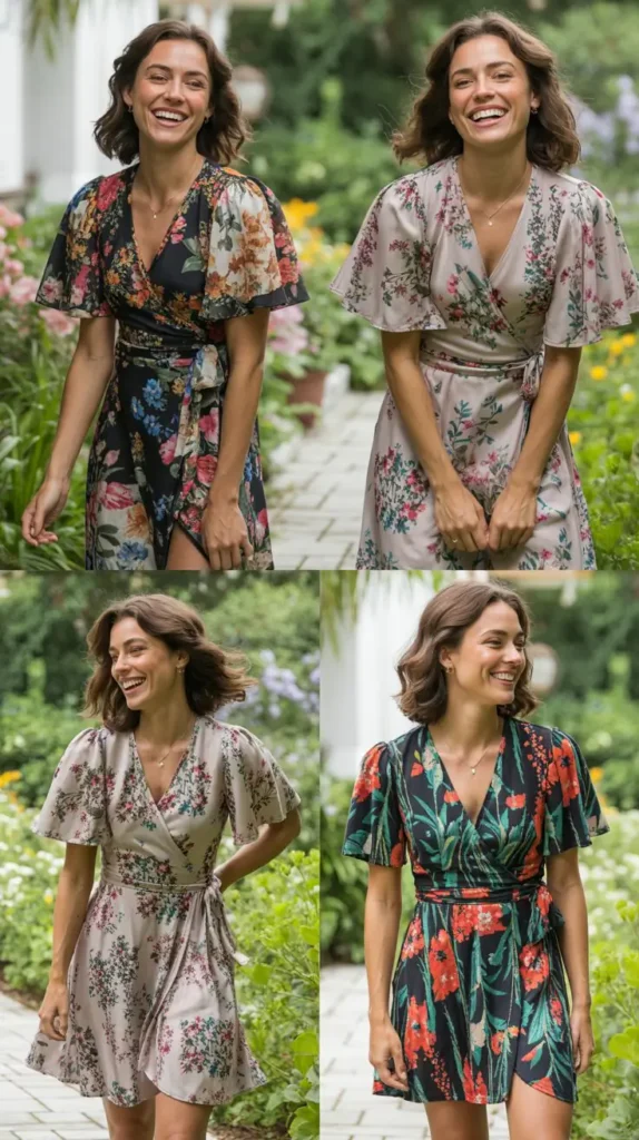 Floral Wrap Dress for a Playful Touch