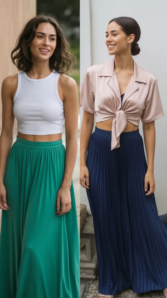  Chic Maxi Skirt with Crop Top